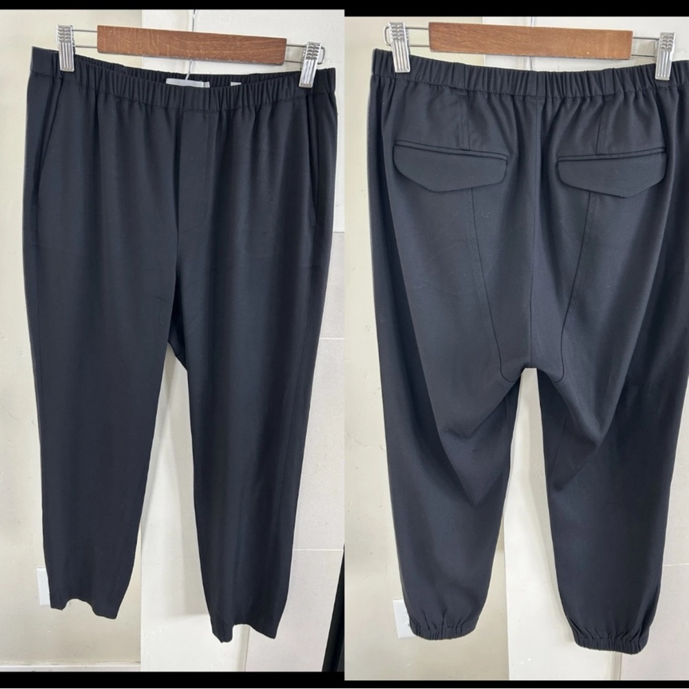 ▶️ Vince Jogger Pants Black Pockets High Rise tapered Women’s M modal blend - Picture 3 of 12